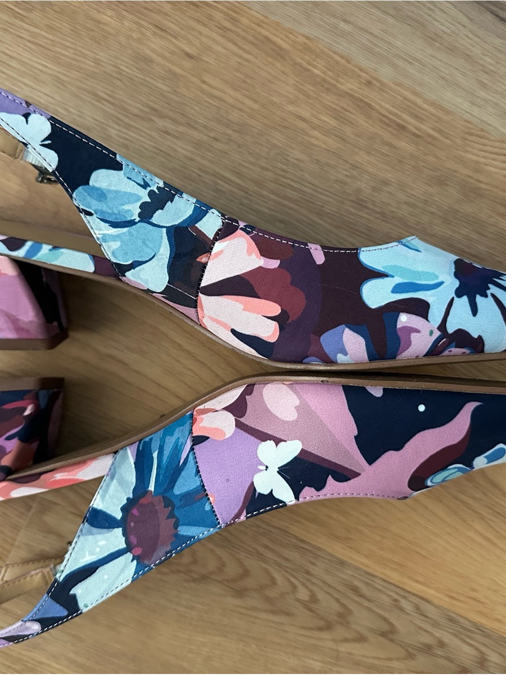 J.Renee Floral Slingback Heels in Pink, Blue and Purple